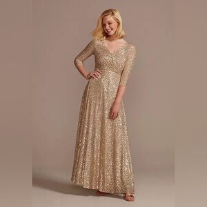 OLEG CASSINI Allover Sequin A-line Gown Size 18W